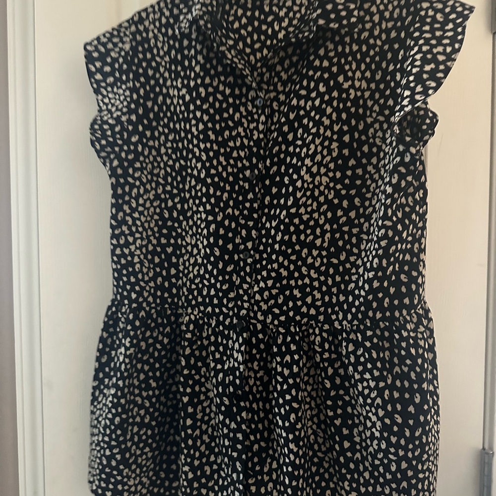 Doe & Rae Black and Cream Animal Print Dress